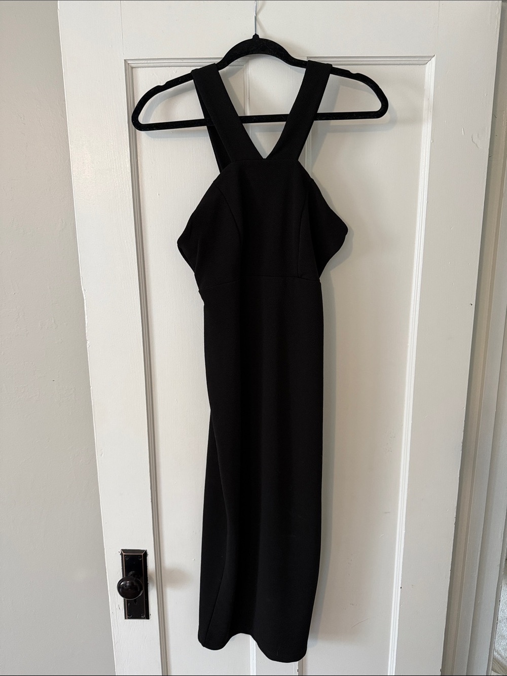 ASOS Black Cross-Back Midi Dress